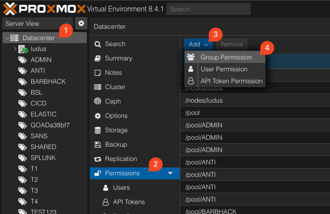 Adding a group permission