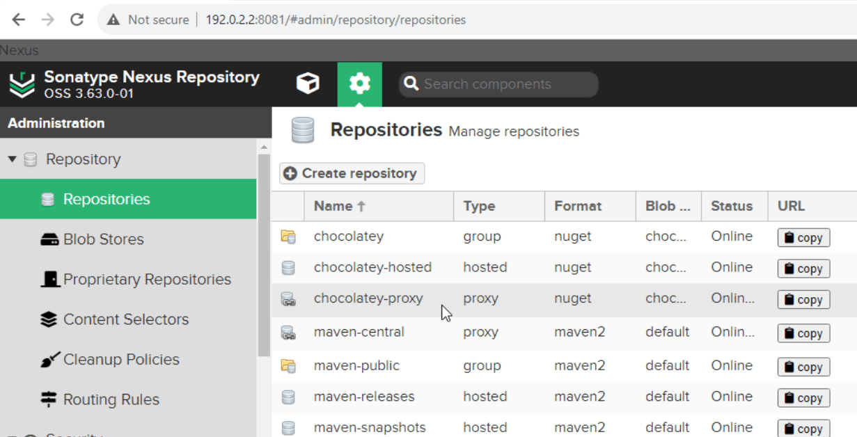 Nexus Chocolatey-Proxy